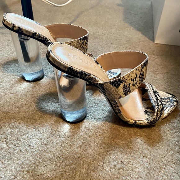 SCHUTZ Veridiana Transparent Column Heel Sandal 8 - Picture 4 of 13